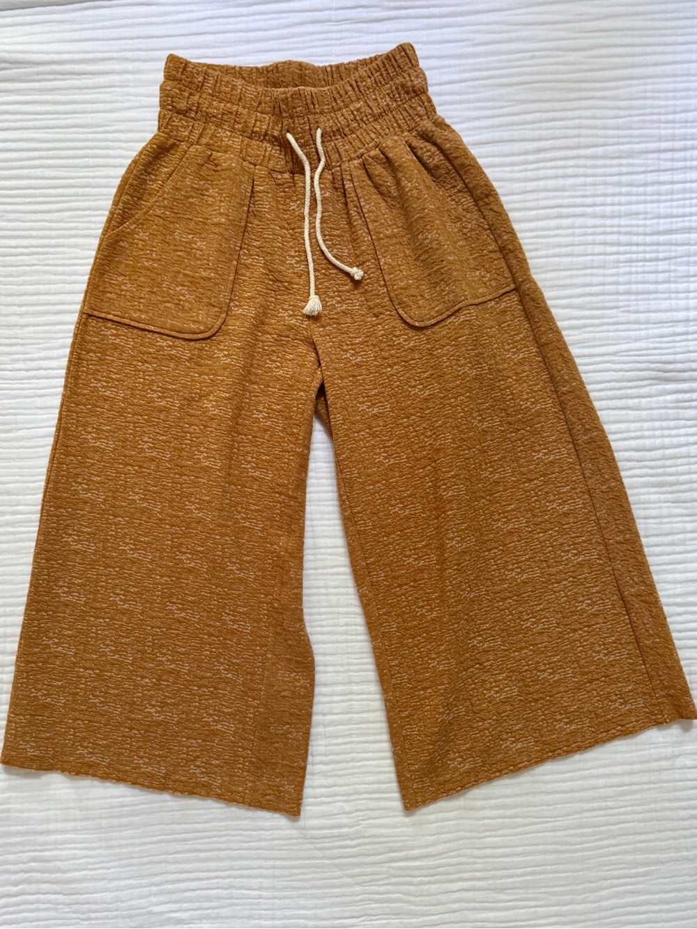 SALT Cropped Orange Wide Leg Lounge Pants Size S